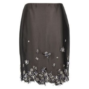 Prada Gray Silk Midi Women's Skirt